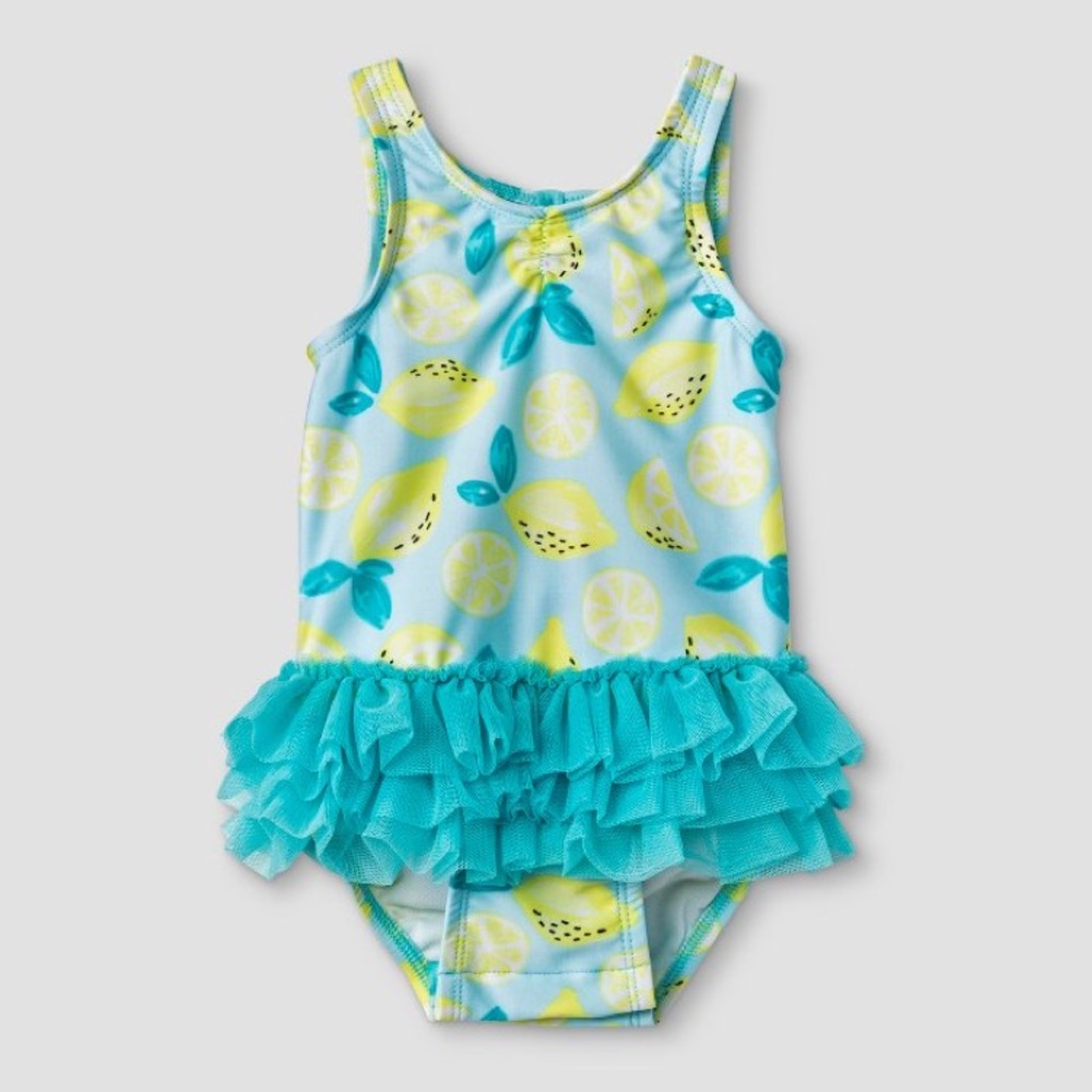 One piece with a tutu skirt and a bow back!